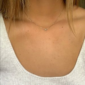 Tiny sideways hamsa necklace- gold